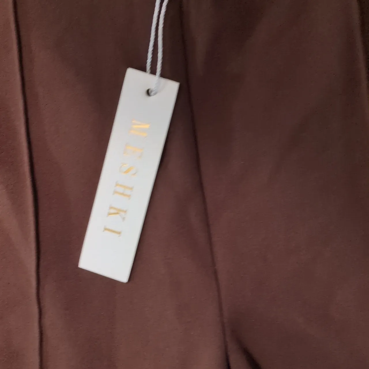 Meshki Chocolate Kandice Split Hem Pants Size Small - Image 3