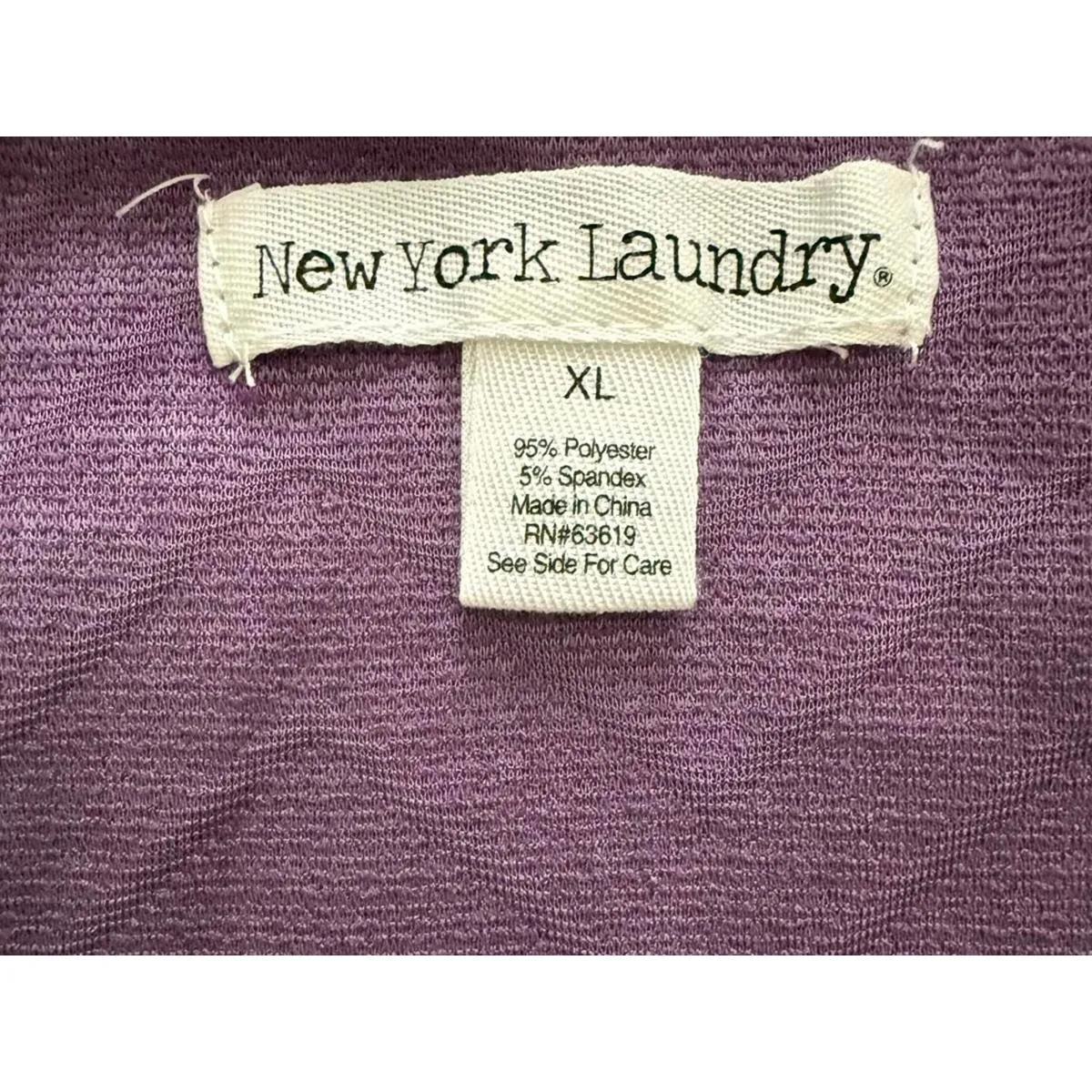 NEW New York Laundry Women's Shirt Top XL Extra Large Purple Roll Tab Cap Knit - Image 3