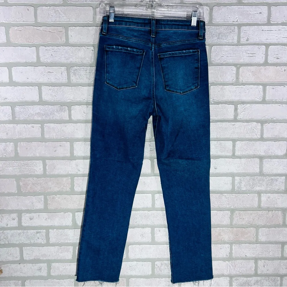 Evereve The Ever Straight High Rise Raw Hem Button Fly Jeans Size 26 - Image 5