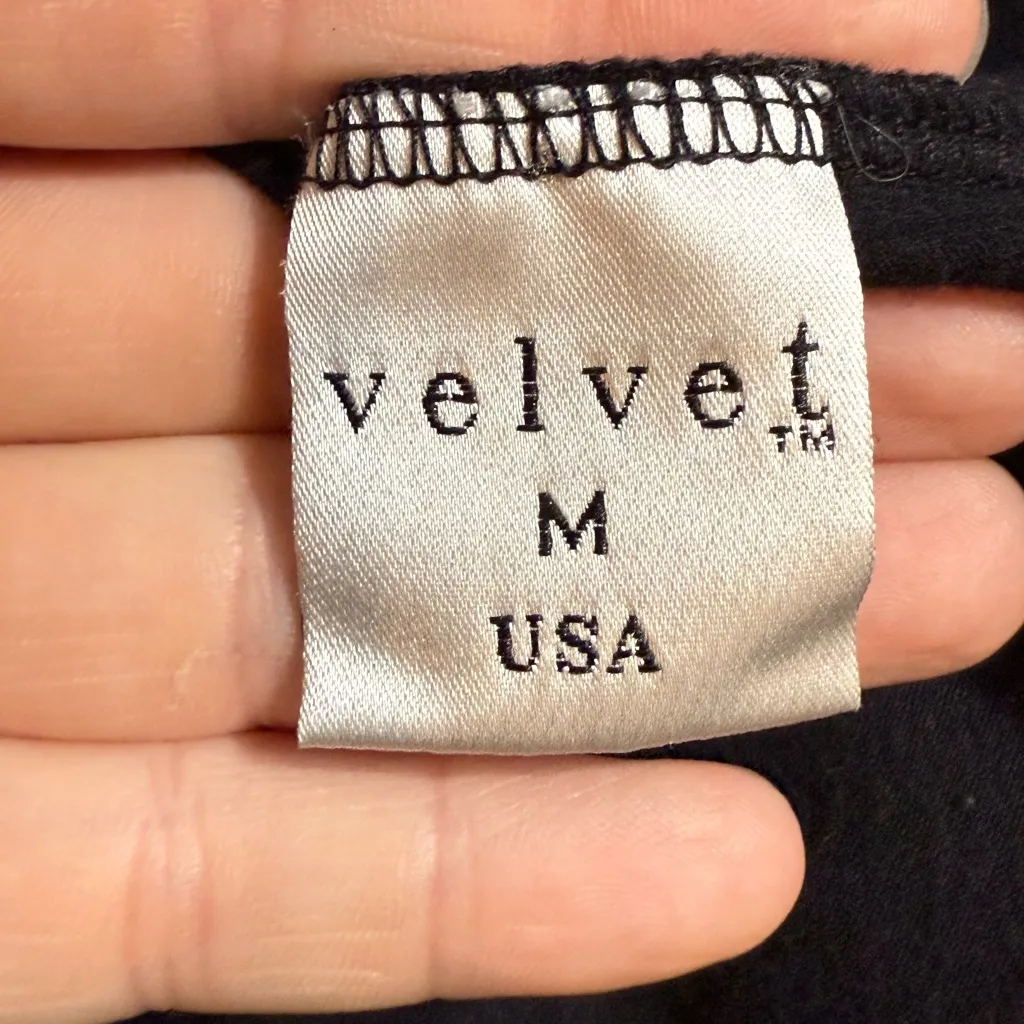 Velvet Womens Black Tie Front Open-Front Short-line Top Sz M - Image 4