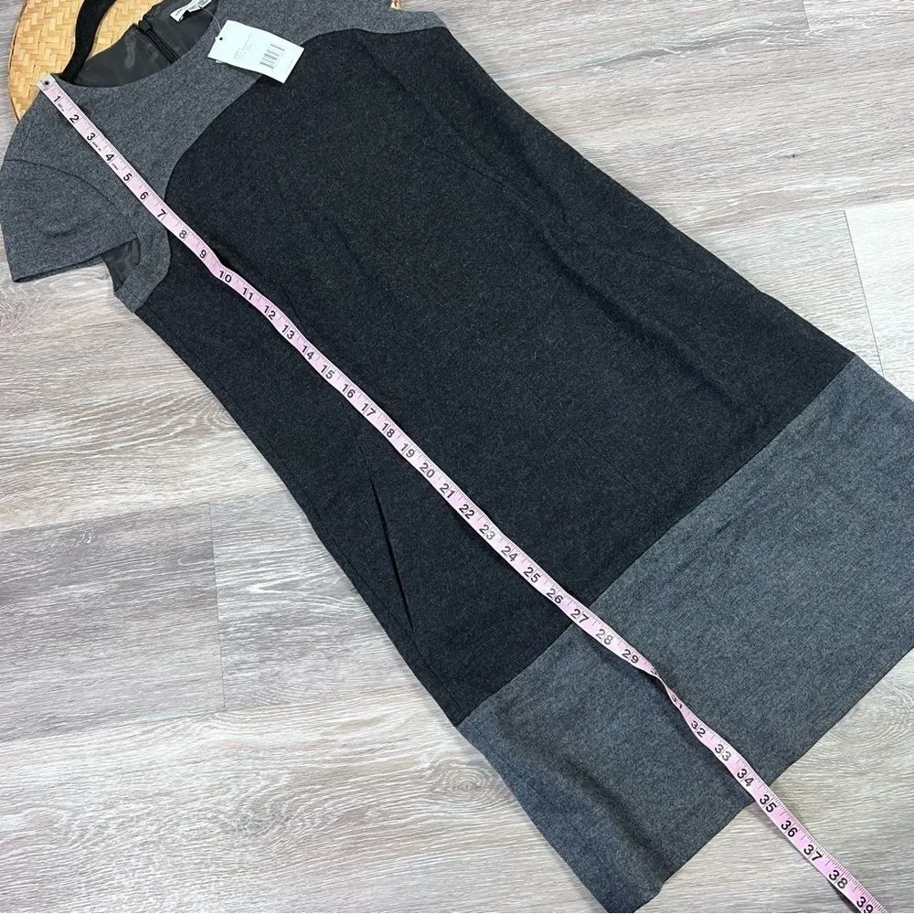 Nwt Vince gray colorblock shift dress wool‎ angora blend - Image 4