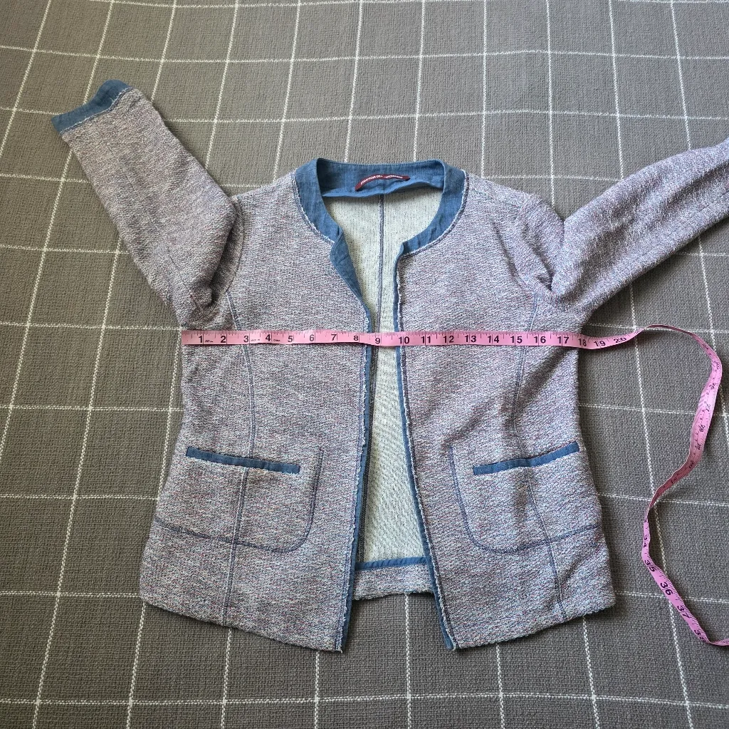 Comptoir Des Cotonniers Tweed Blazer Jacket Blue - Image 6