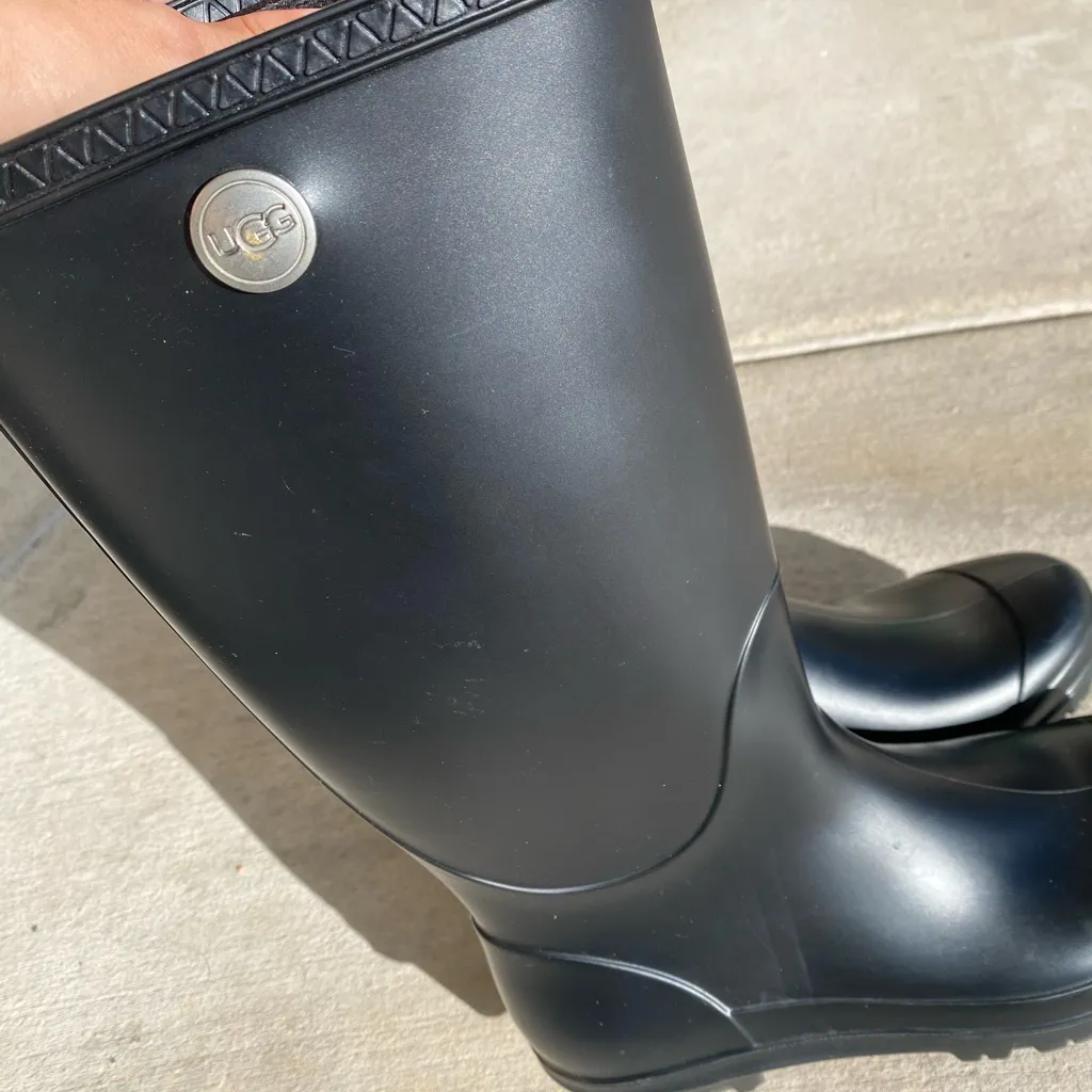 UGG Black Matte Tall Rain Boots - Image 3