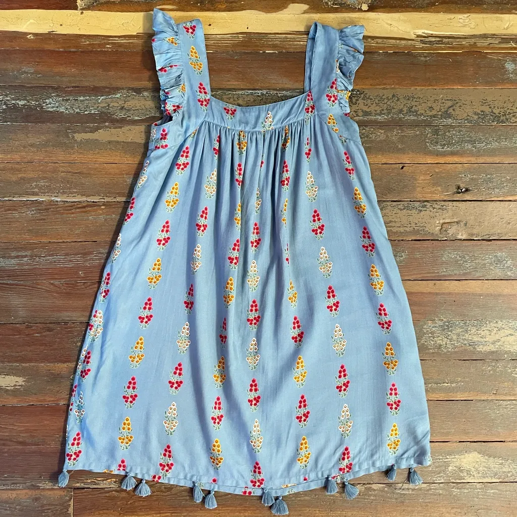 Sunshine Tienda x Tuckernuck Laura Blue Floral Tassel Mini Dress ~ Size XS/S🧡🎀 - Image 10