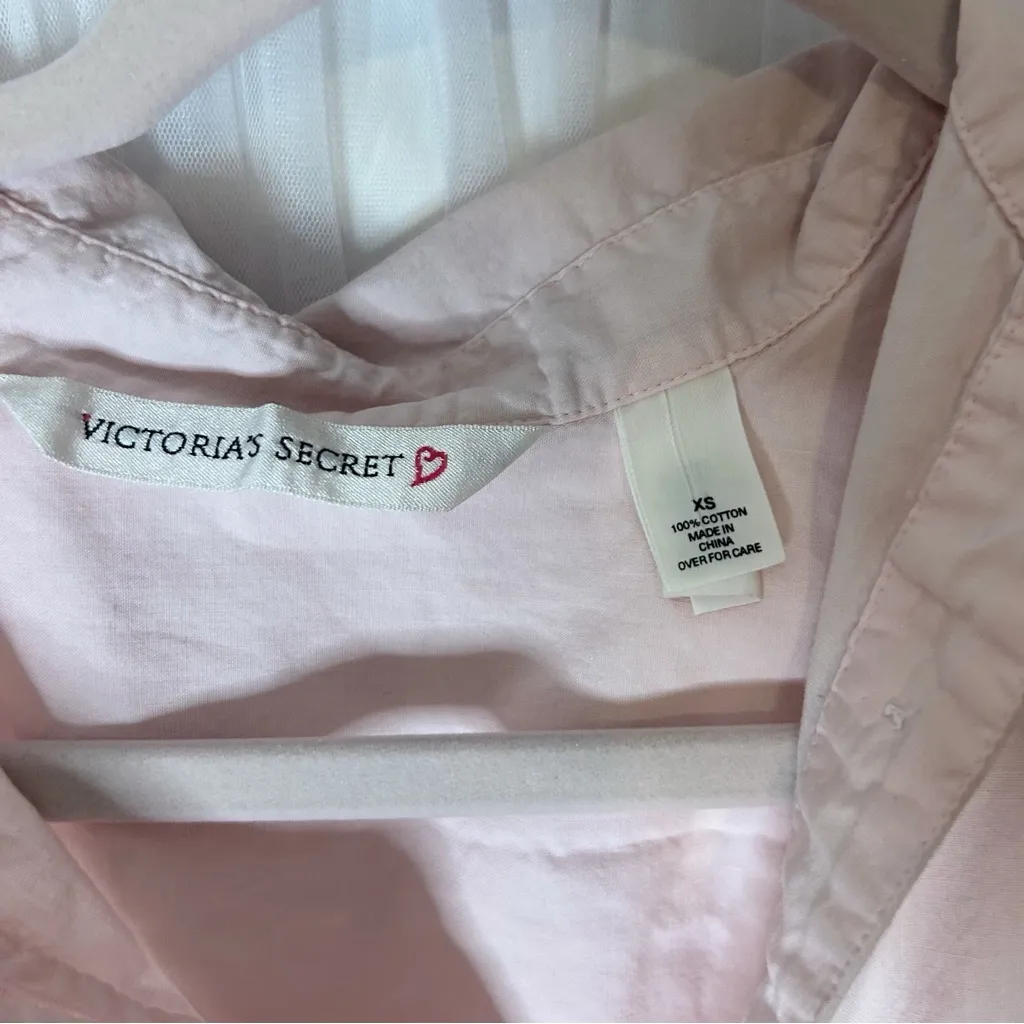 Victoria's Secret Pink 3/4 Sleeve Polo Button Down Sleep Shirt - Image 7