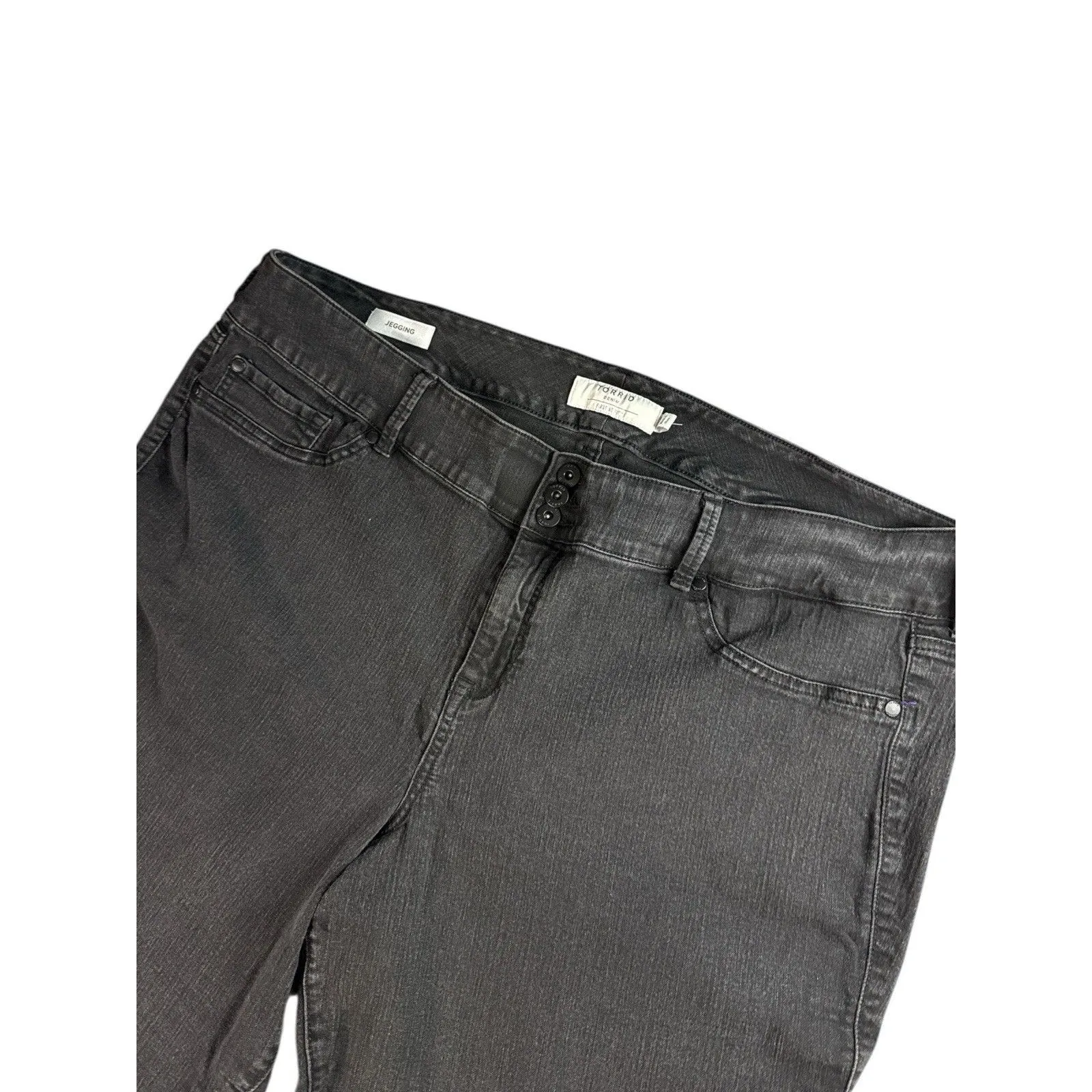 Torrid Black Denim Stretch Jeggings Size 28T Ankle Cropped Plus Black Jeans - Image 2