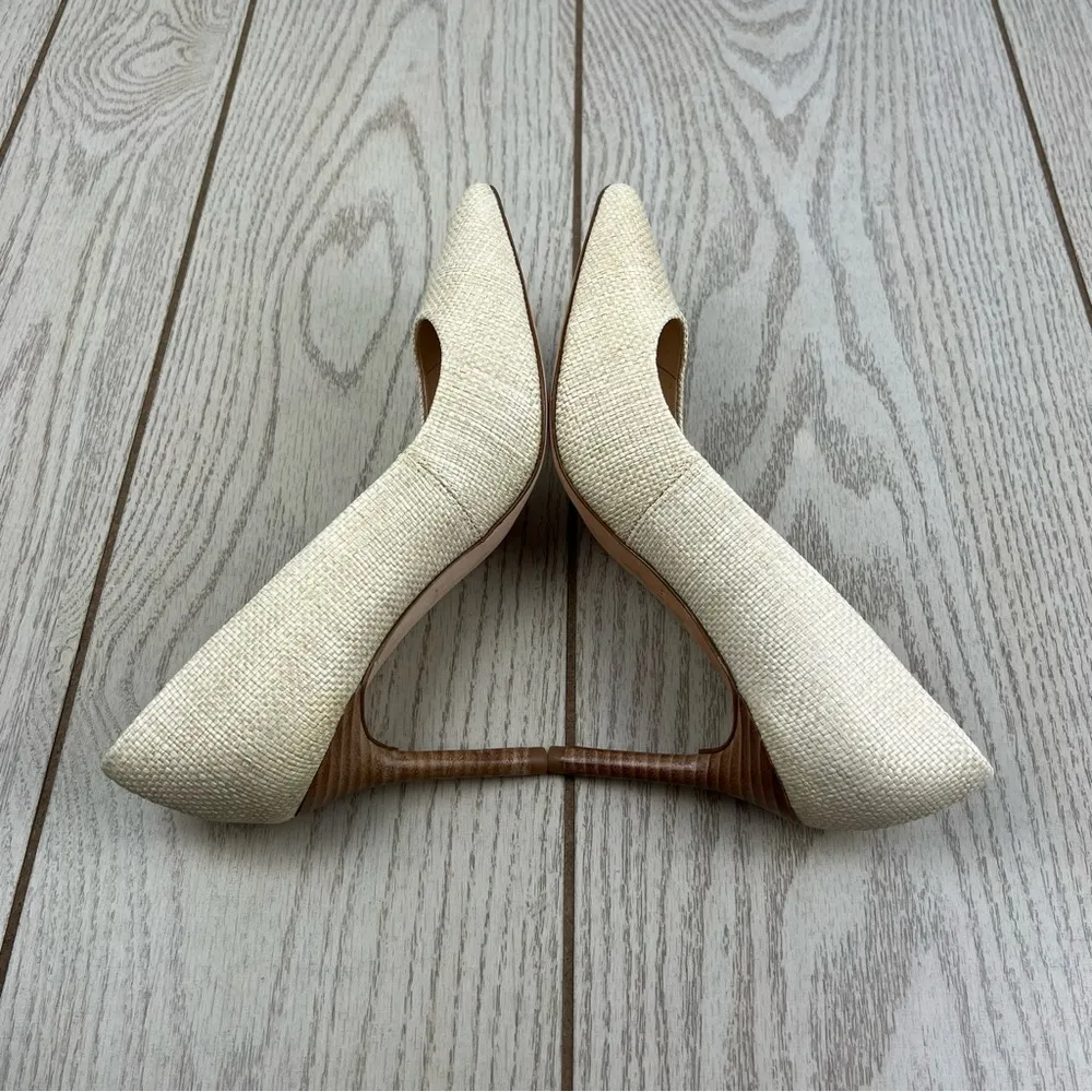 Marc Fisher LTD Women's Salley Woven Pointed Toe Pump 6M Medium Natural $130 - Image 4