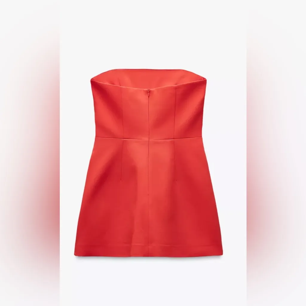 Zara STRAPLESS LAPEL DRESS - Image 4
