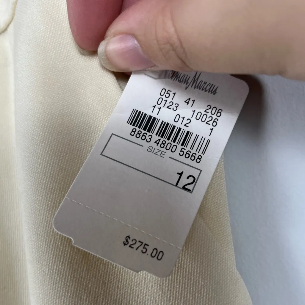 NEW Rachel Roy Cream Tuxedo Wool high rise long Flare trousers size 12 - Image 5