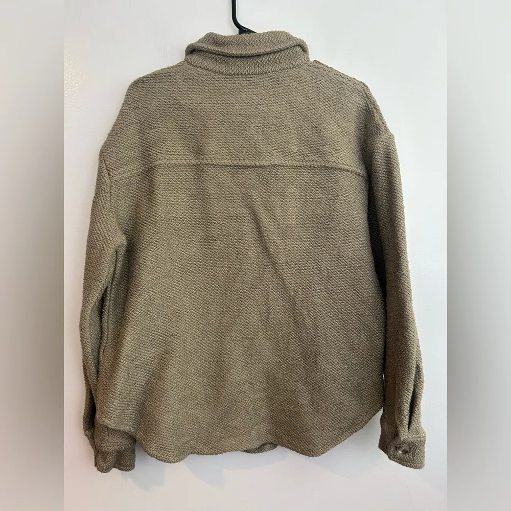 Anthropologie Knit Shacket Soft Brown Oversized Long Sleeve Button Down Size XS - Image 7