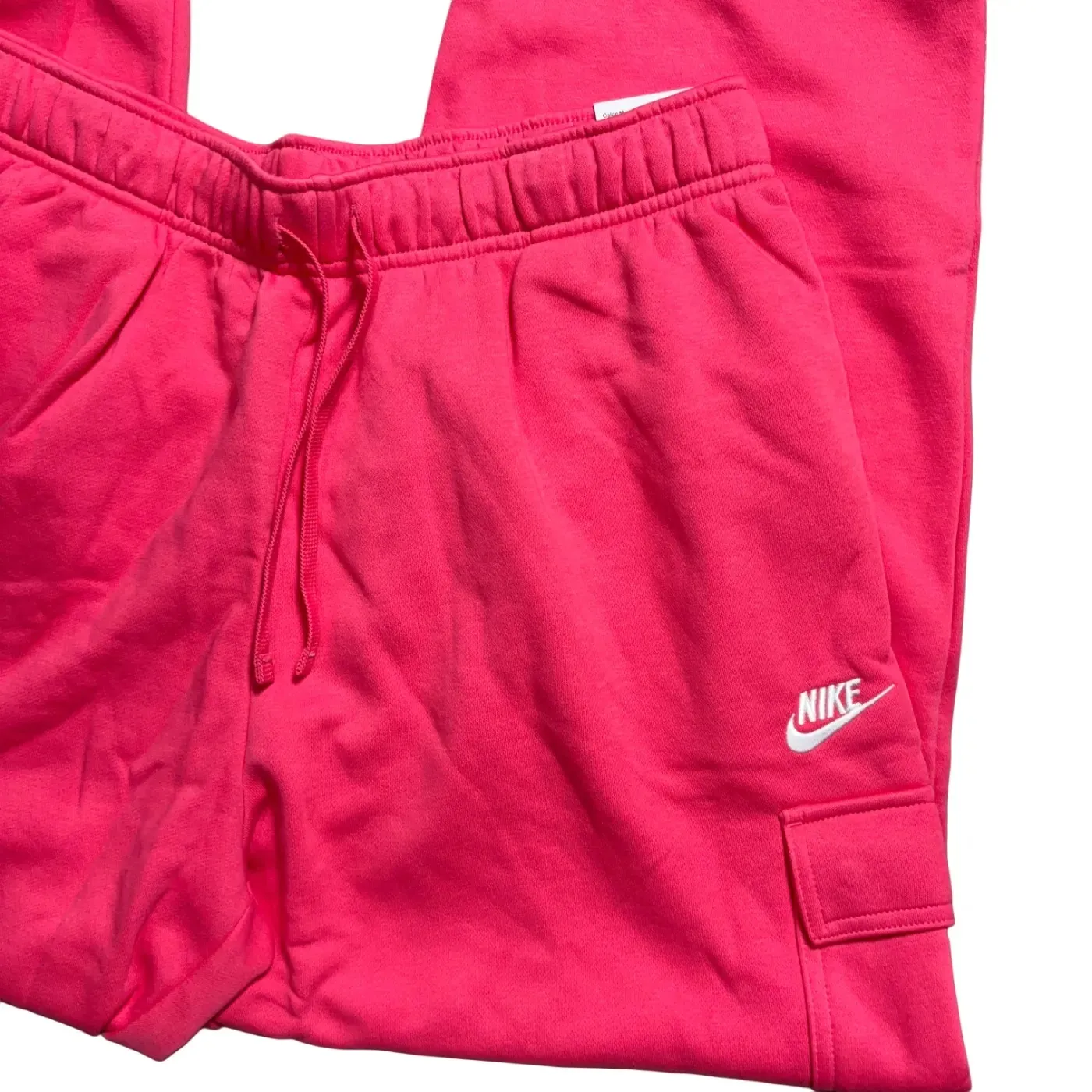 Nike sportswear club fleece mid-rise oversized cargo sweatpants - pink NWT Large - Image 3