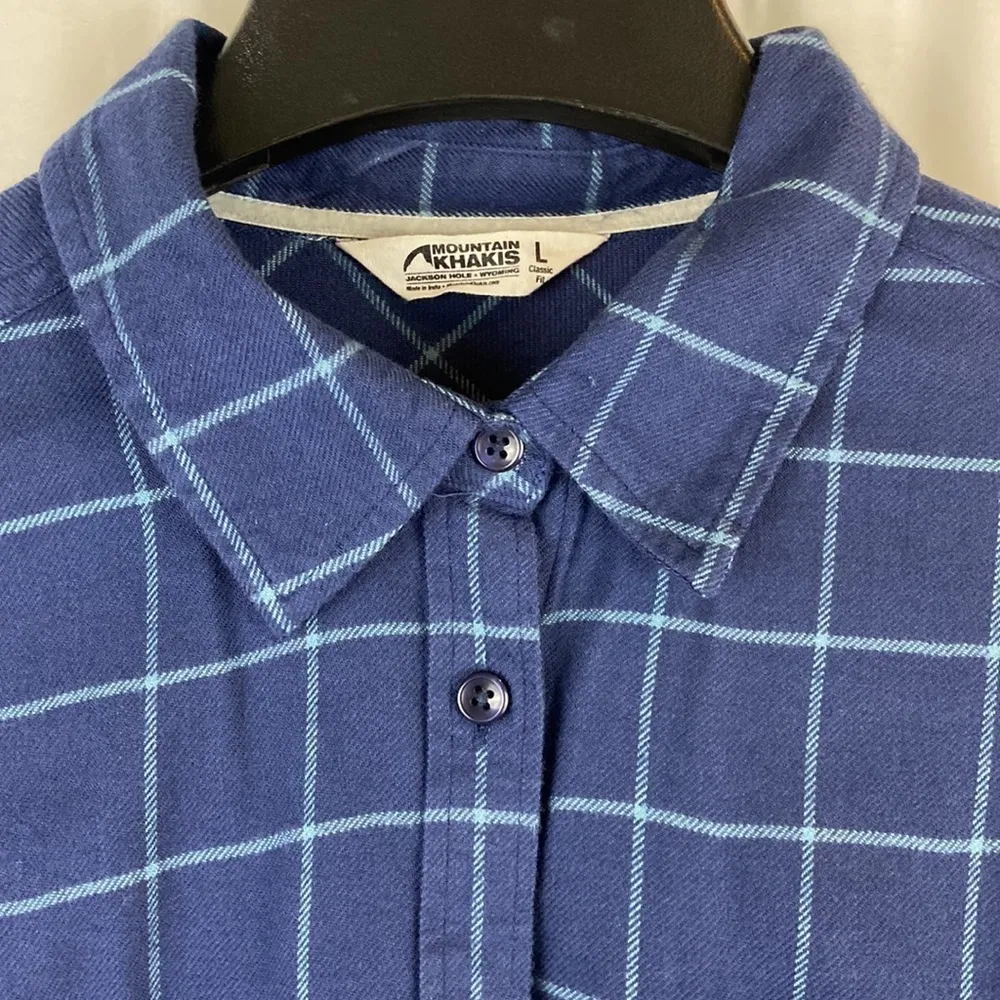 NEW Mountain Khakis Blue Plaid Flannel Scout Shirt Women’s Size Extra Large - Image 4