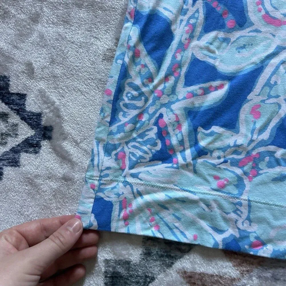 Lilly Pulitzer UPF 50 + Cotton Sophie Dress Into the Deep Size XXS Pink Blue - Image 3