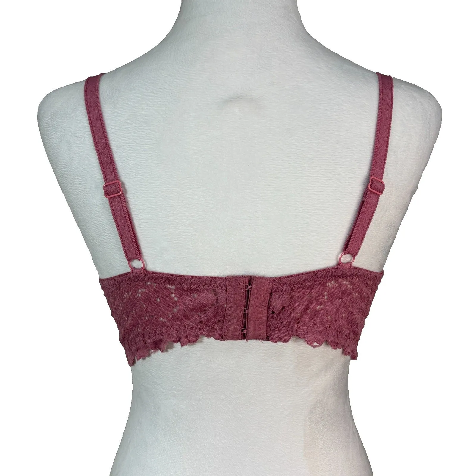 Laura Ashley Push-Up Underwire Bra 36C All Over Lace Dusty Rose - Image 2