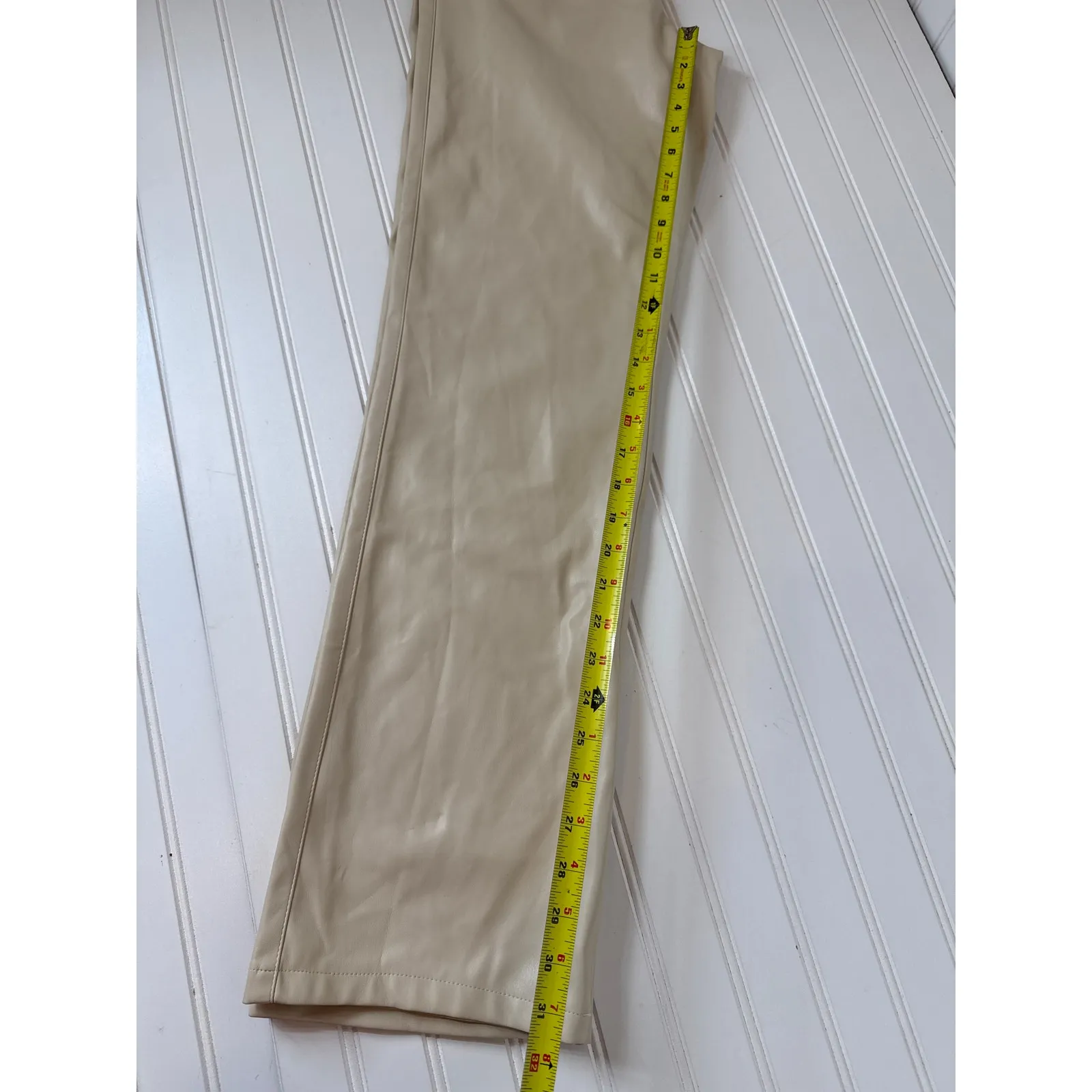 NWOT Zara Khaki High Waisted Straight Leg Pants Neutral Career Casual Womens 6 - Image 3