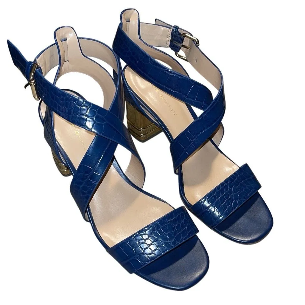 Tommy Hilfiger Women’s Blue‎ Sadah Stacked Heel Strappy Sandals Shoes Size 8.5 - Image 3