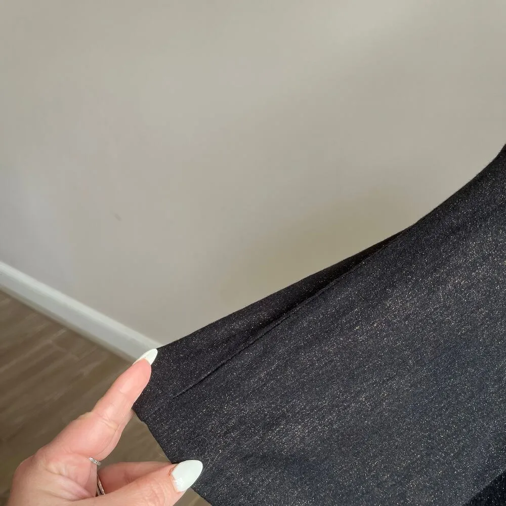 White House Black Market Black & Gold Fringe Boho V Neck Blouse NWT Sz L/XL - Image 6