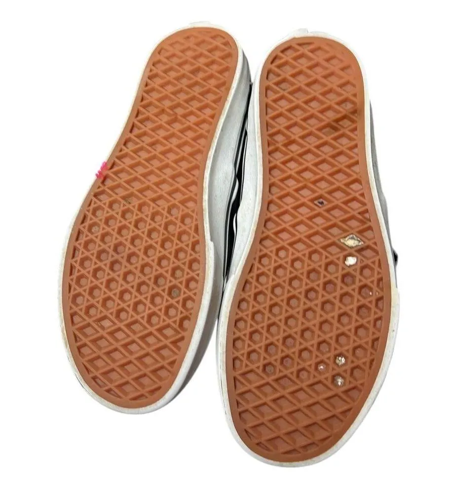 VANS Women's Perforated Leather Skater Slip-On Casual Shoes Black Size 7 - Image 9