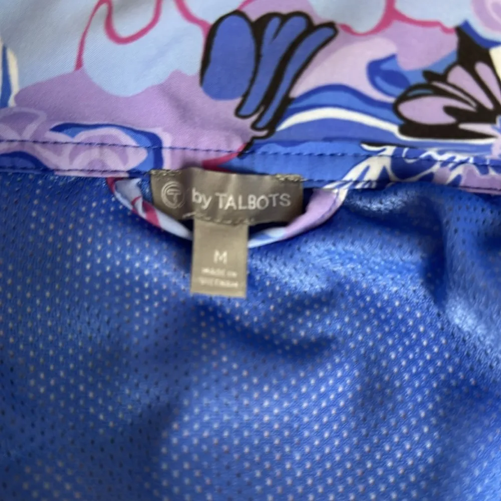 Talbots Lightweight Woven Stretch Bomber Jacket - Expressive Floral Sz M - Image 7