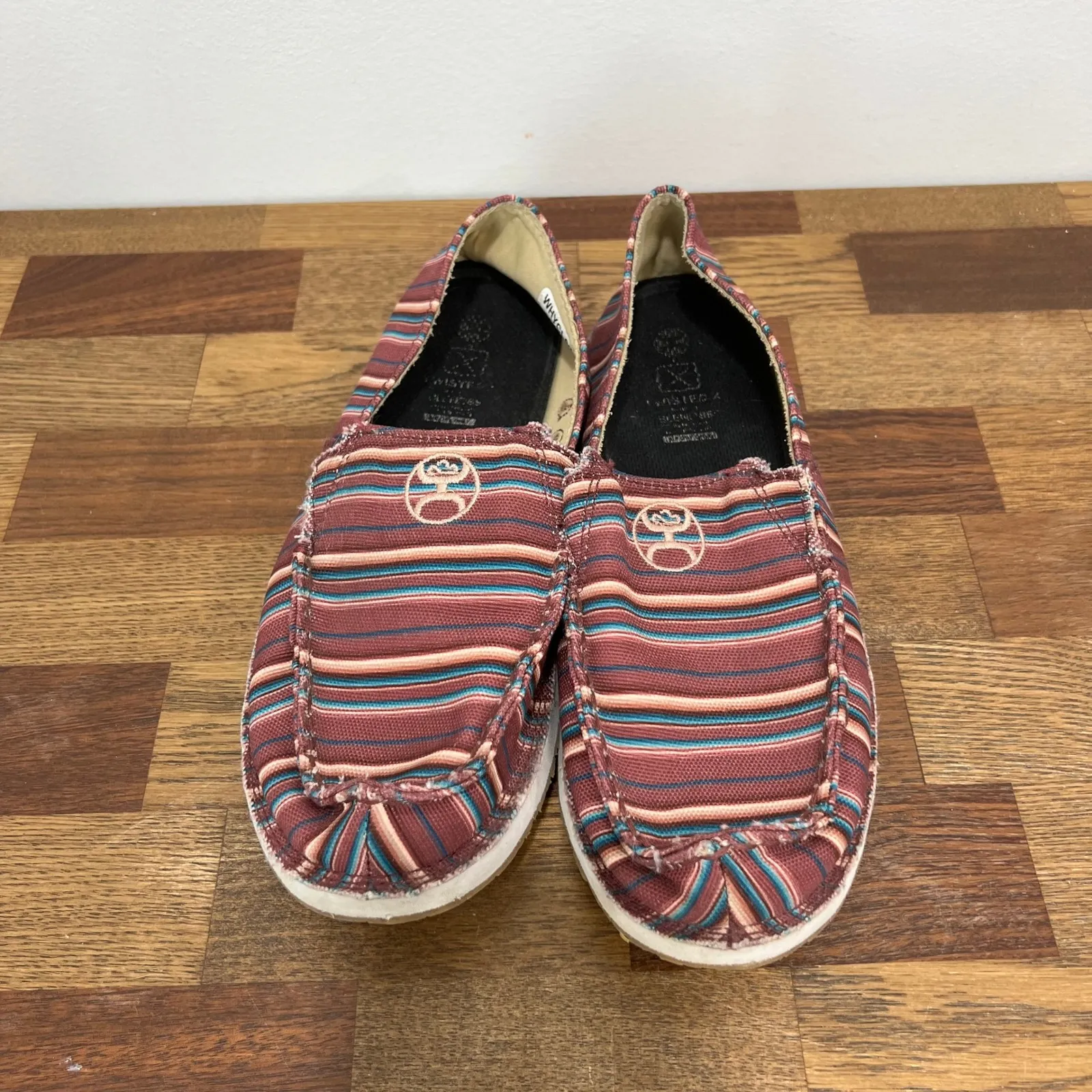 Twisted‎ X Womens Hooey Serape Slip On 7 Canvas Stripe Multicolor Beach Western - Image 7