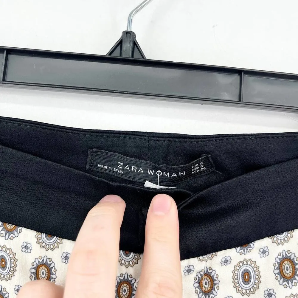 ZARA Pants Women Size Small Medallion Dress Pant High Waisted Double Pocket - Image 4