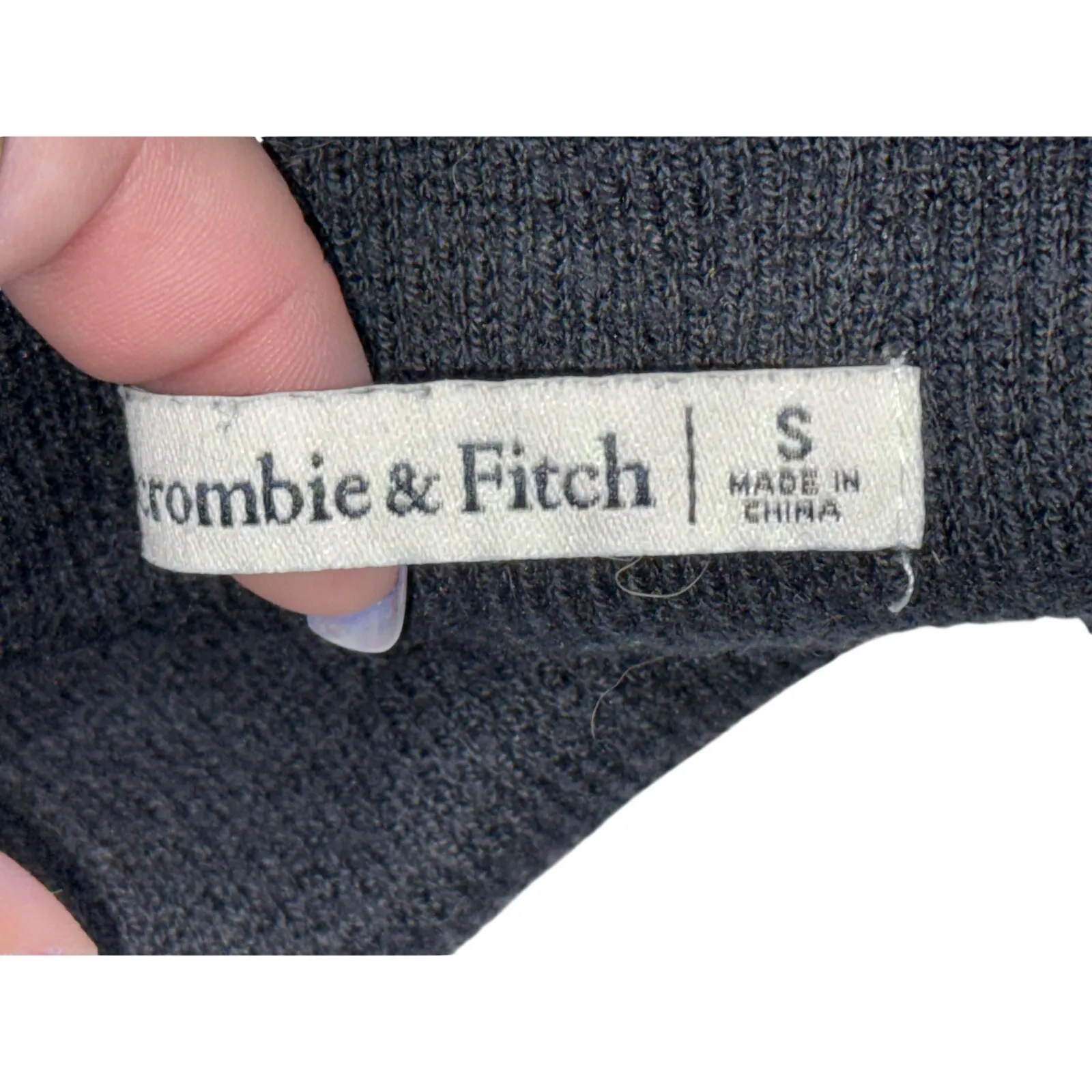 Abercrombie & Fitch Black Ribbed Knit Halter Turtleneck Bodysuit Top Womens Sz S - Image 4