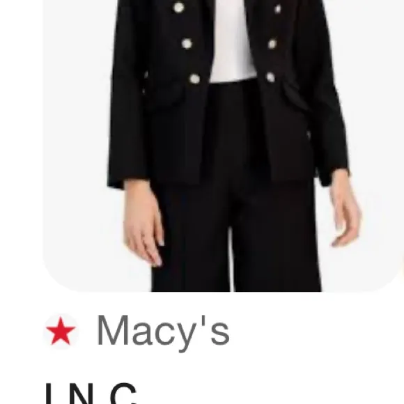 INC Military Style Jacket with Silver Buttons Navy, Size XL - Image 6