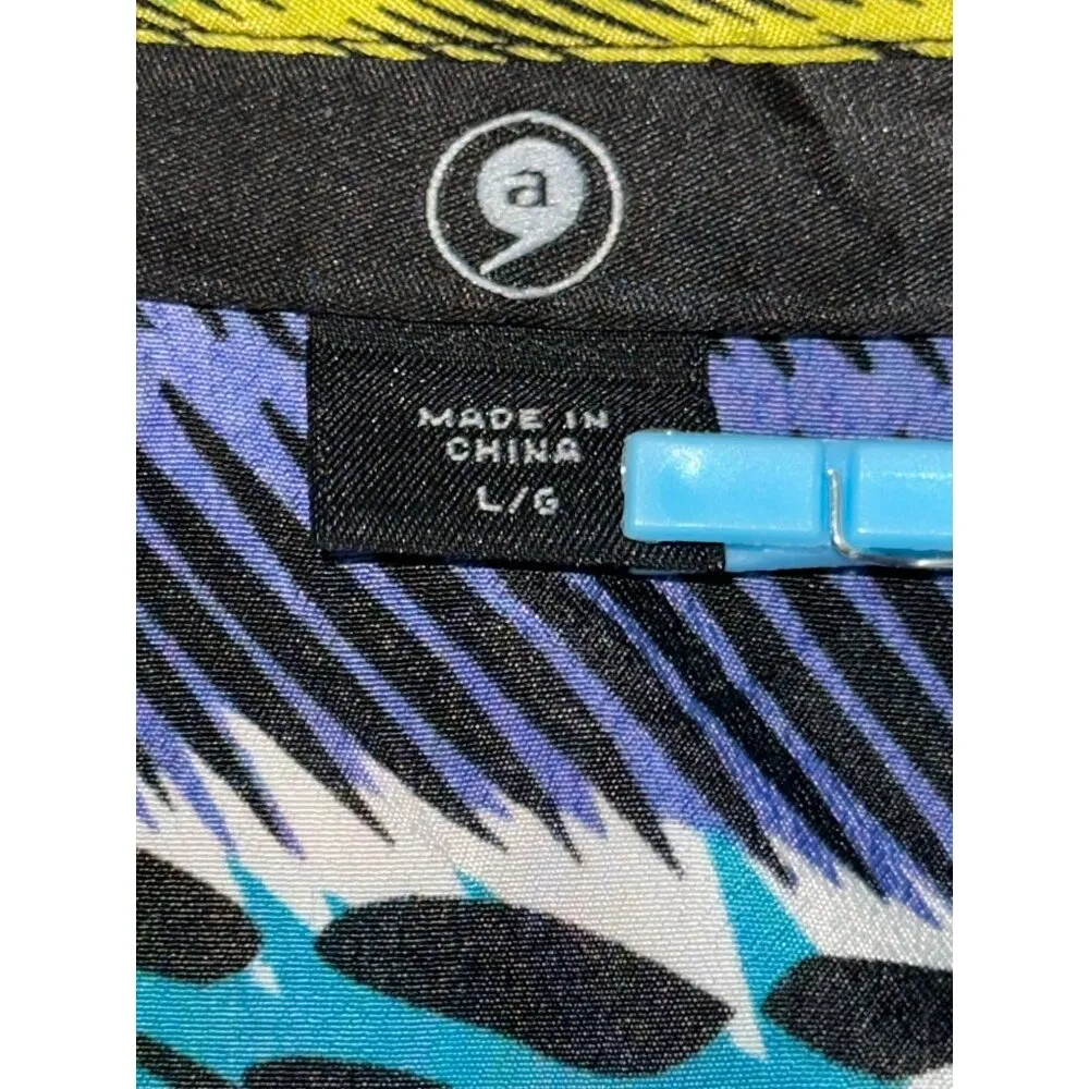 90 Degree Reflex Abstract Print Sleeveless Tank Top Size Large Polyester Blue - Image 7