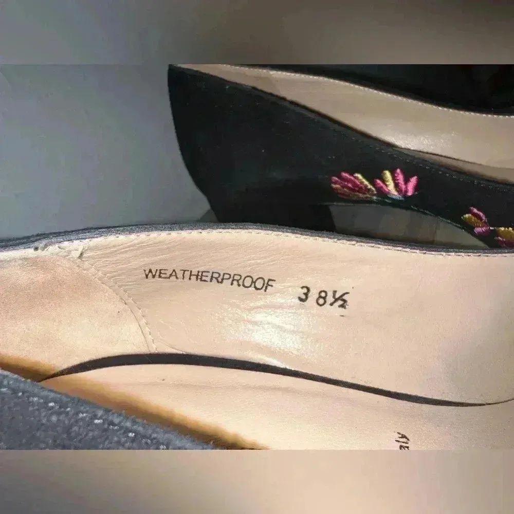 Ron White Doreen Floral Women's Block Heels, Black Suede, Size 38.5 EU,Size 8 US - Image 8