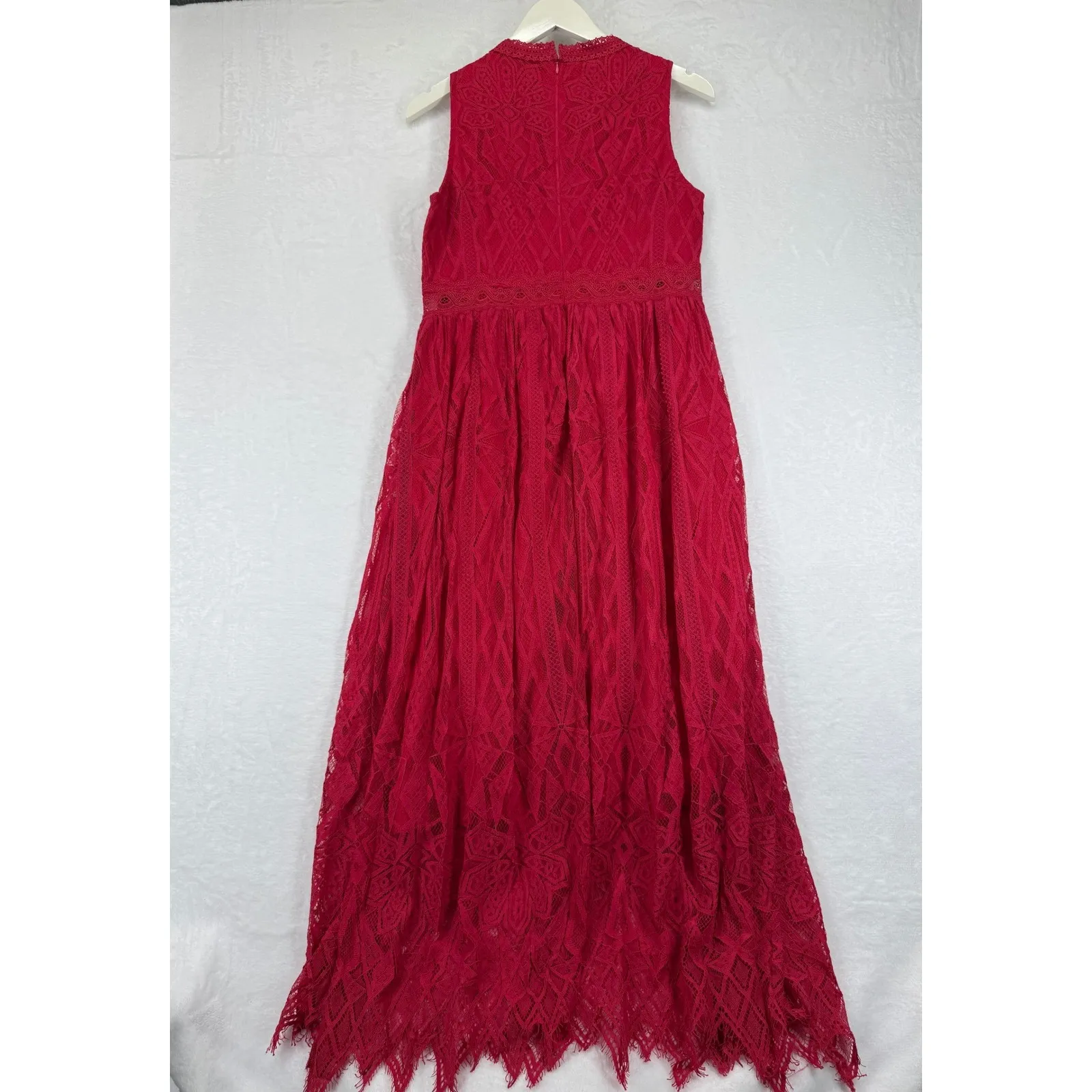 Foxiedox Red Lace Maxi Dress Sleeveless Evening Formal Women's XL - Image 10