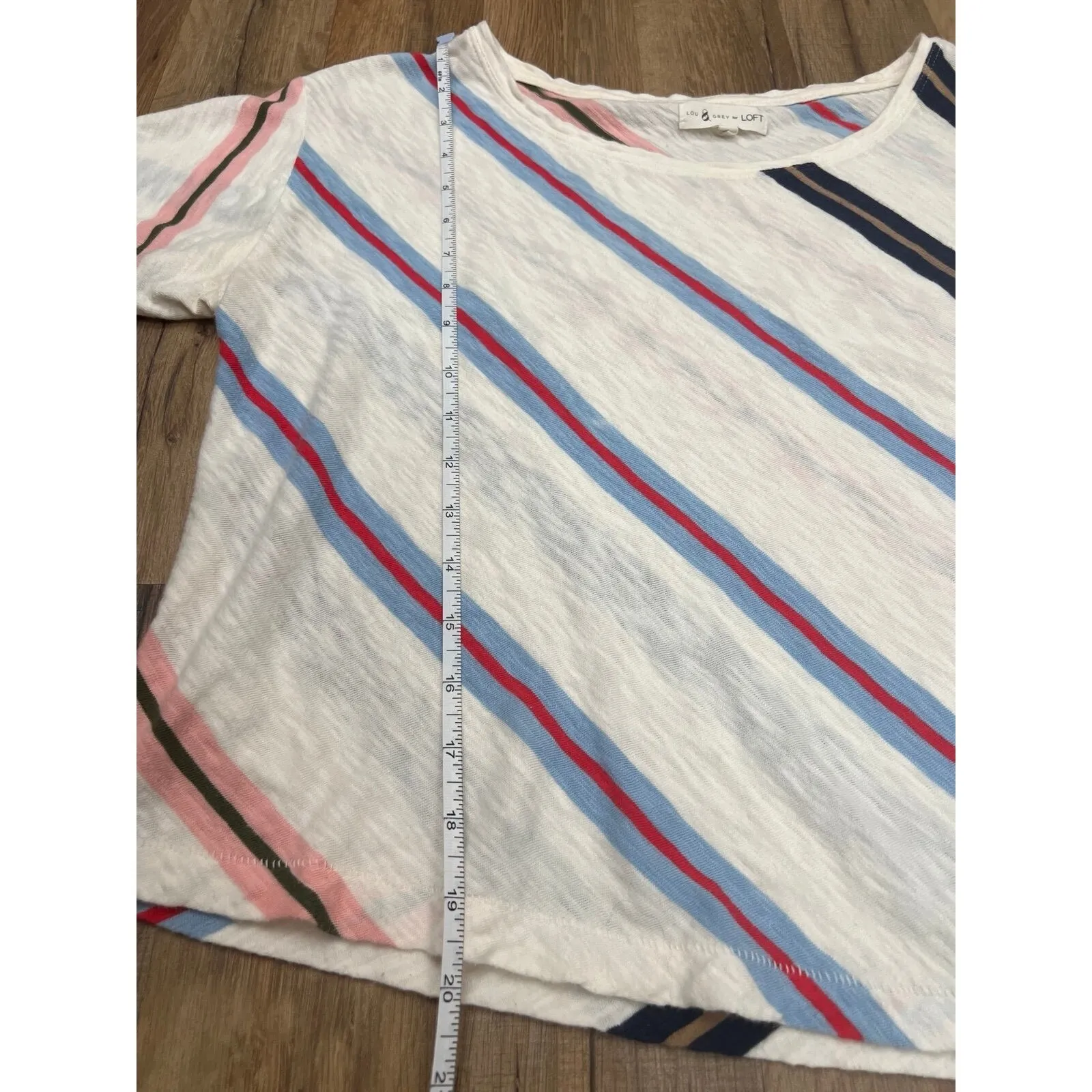 Lou & Grey Cropped Tee Striped Cotton Size S‎ - Image 6