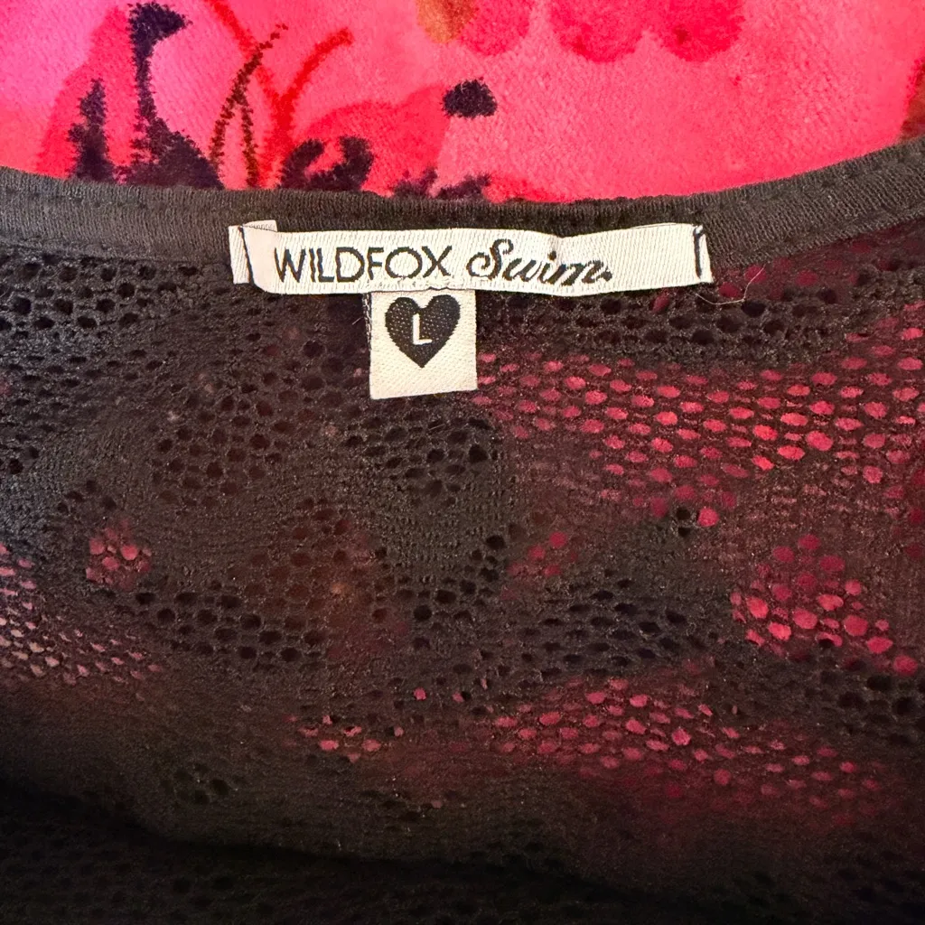 Wildfox NWOT Sea Maiden Scalloped Lace Black Eyelash Maxi Coverup - Image 7