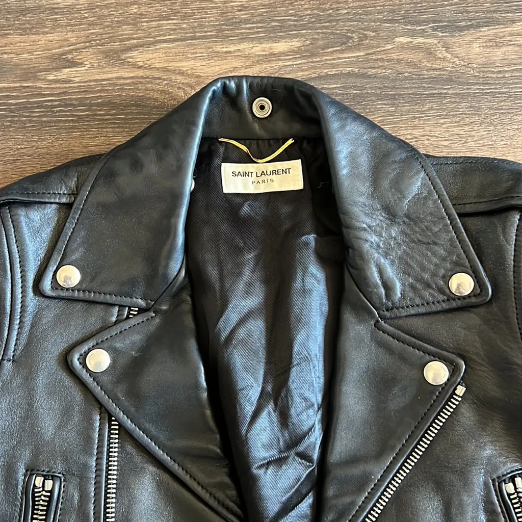 Saint Laurent Leather Jacket - Image 8