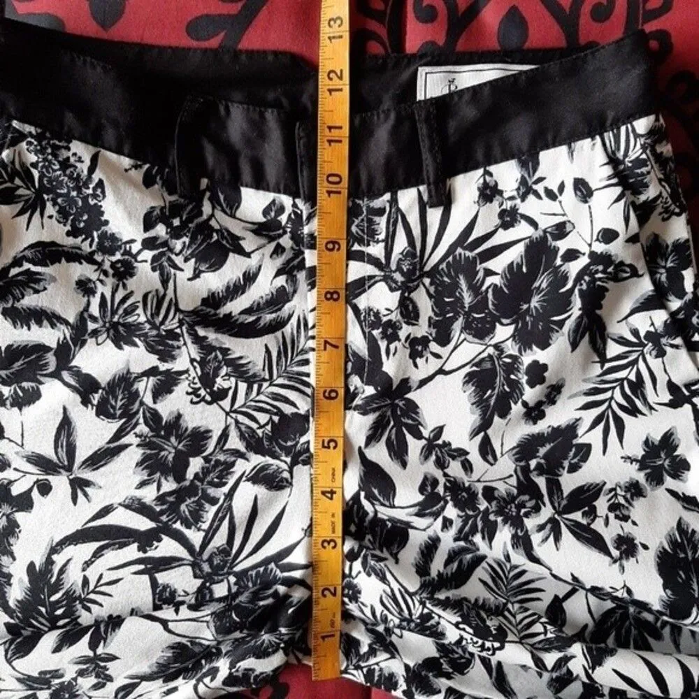 Rope Picnic Floral Black & White Casual Pants Stretchy XS/S Size undefined - Image 8