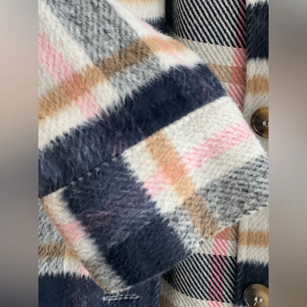 Ashley by 26 International plaid flannel shacket - Image 10