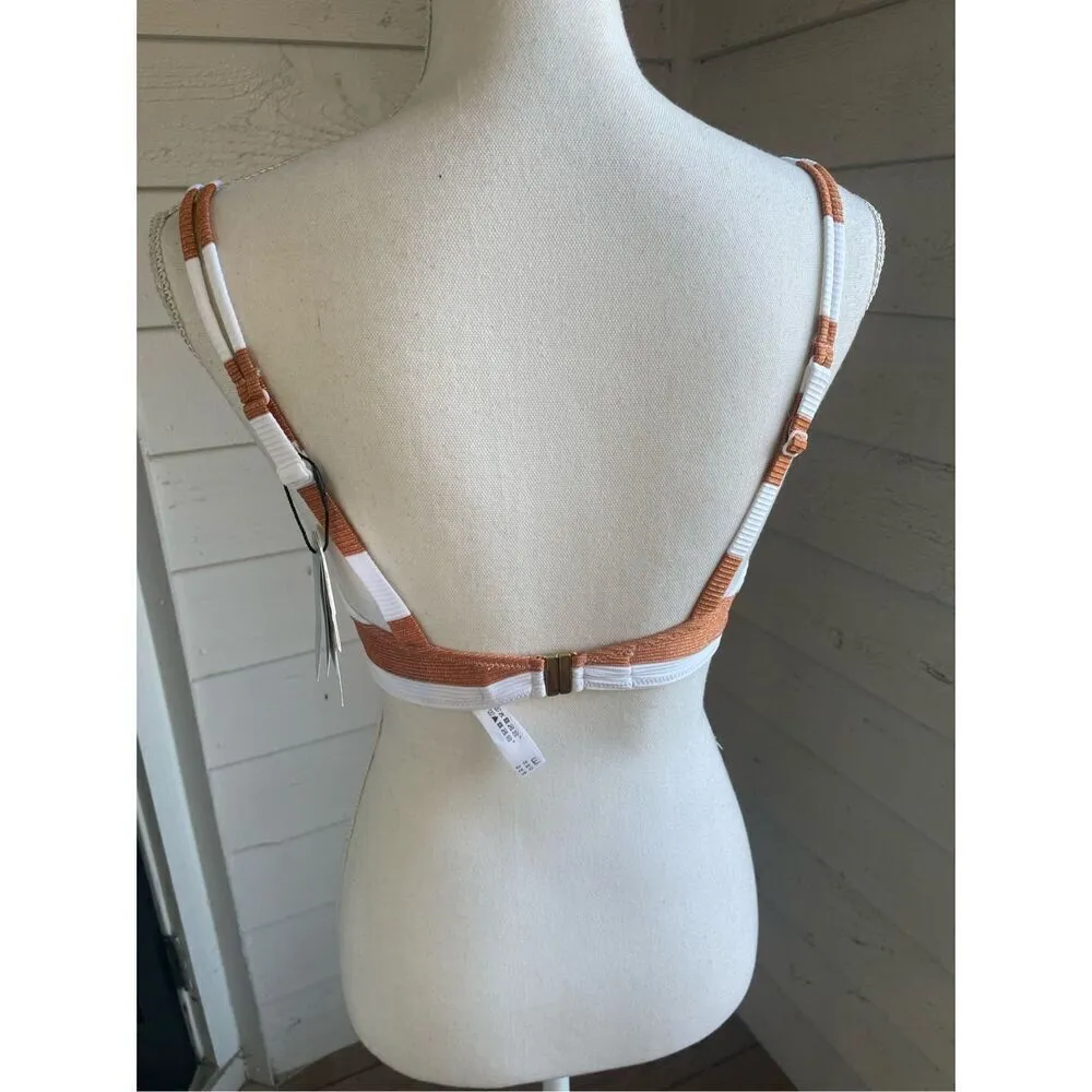 NWT Marie Jo Fernanda Bikini Top U.K 32E Heart Shape Padded Orange/ White Orange Size undefined - Image 11