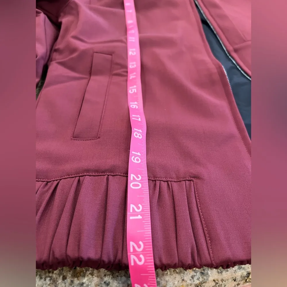 APL The Perfect Wool Bomber Jacket Women's 
Woolmark Collab Burgundy Zip Small - Image 6