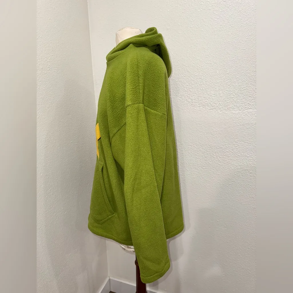 Vintage Winnie The Pooh Green With Yellow Fleece Pullover Hoodie Size Medium - Image 6