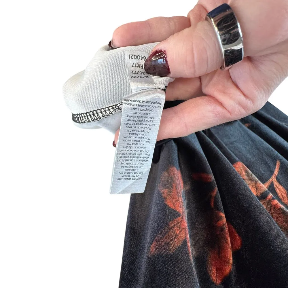 Venus Black Floral Halter Dress Mini Dress‎ Medium Whimsygoth Witchy Bella Swan - Image 5