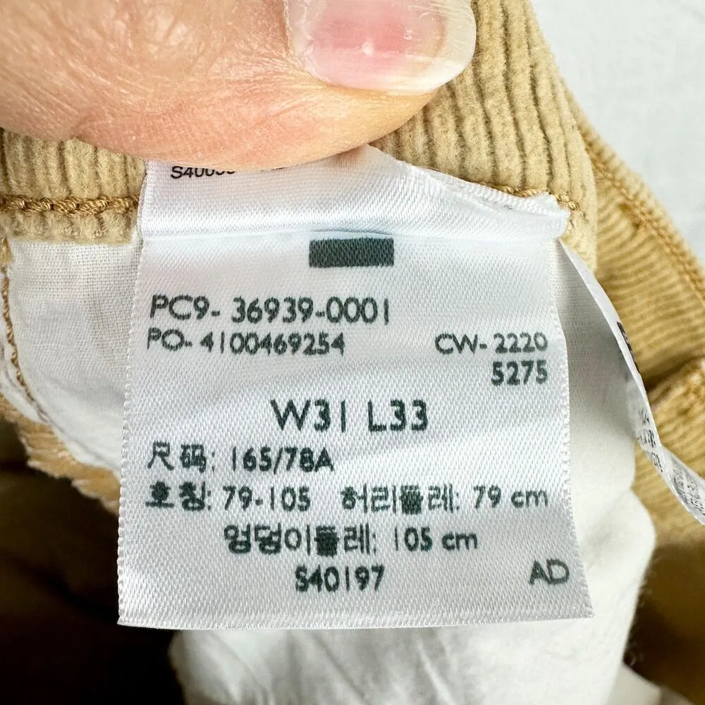 Levi's Premium Ribcage Bootcut Corduroy Pants High Rise Size 31x33 Tan Zip Fly - Image 7