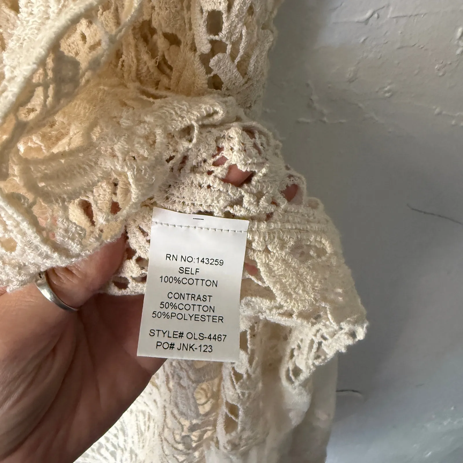 Origami Cream‎ Lace Duster Cardigan S/M Layered Boho Festival Fairycore Size M - Image 5