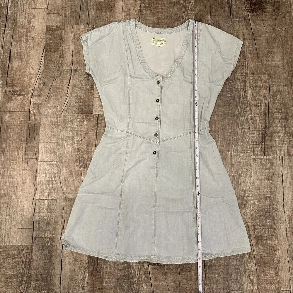Current Elliot Denim Dress The Valley Dress In Ice Blue Short Women's Size 1 - Image 5