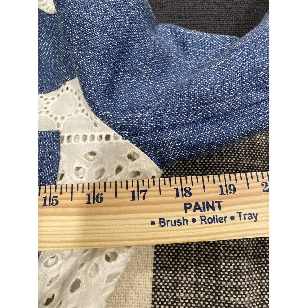 Thakoon Blazer Womens size 0 Tweed With Eyelet Lace Jacket Linen Zipper Sleeve Blue - Image 11