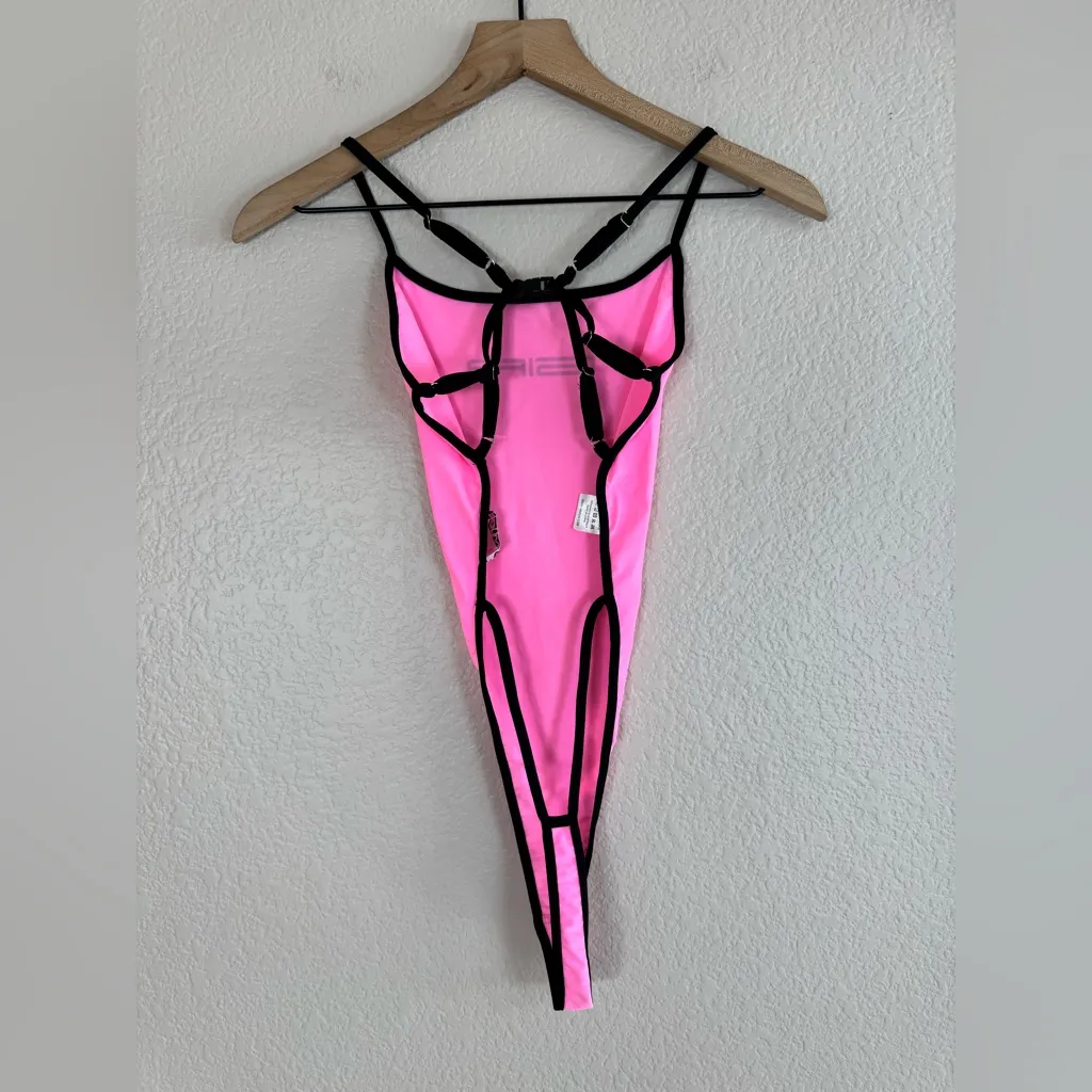 I.AM.GIA Virgo Strappy Bodysuit in Neon Hot Pink size Small $80 - Image 8