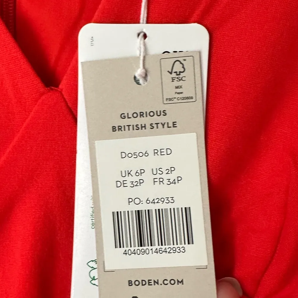 Boden Column Jersey Midi Tea Dress Size 2P NWT Long Sleeve V-Neck Classic - Image 3