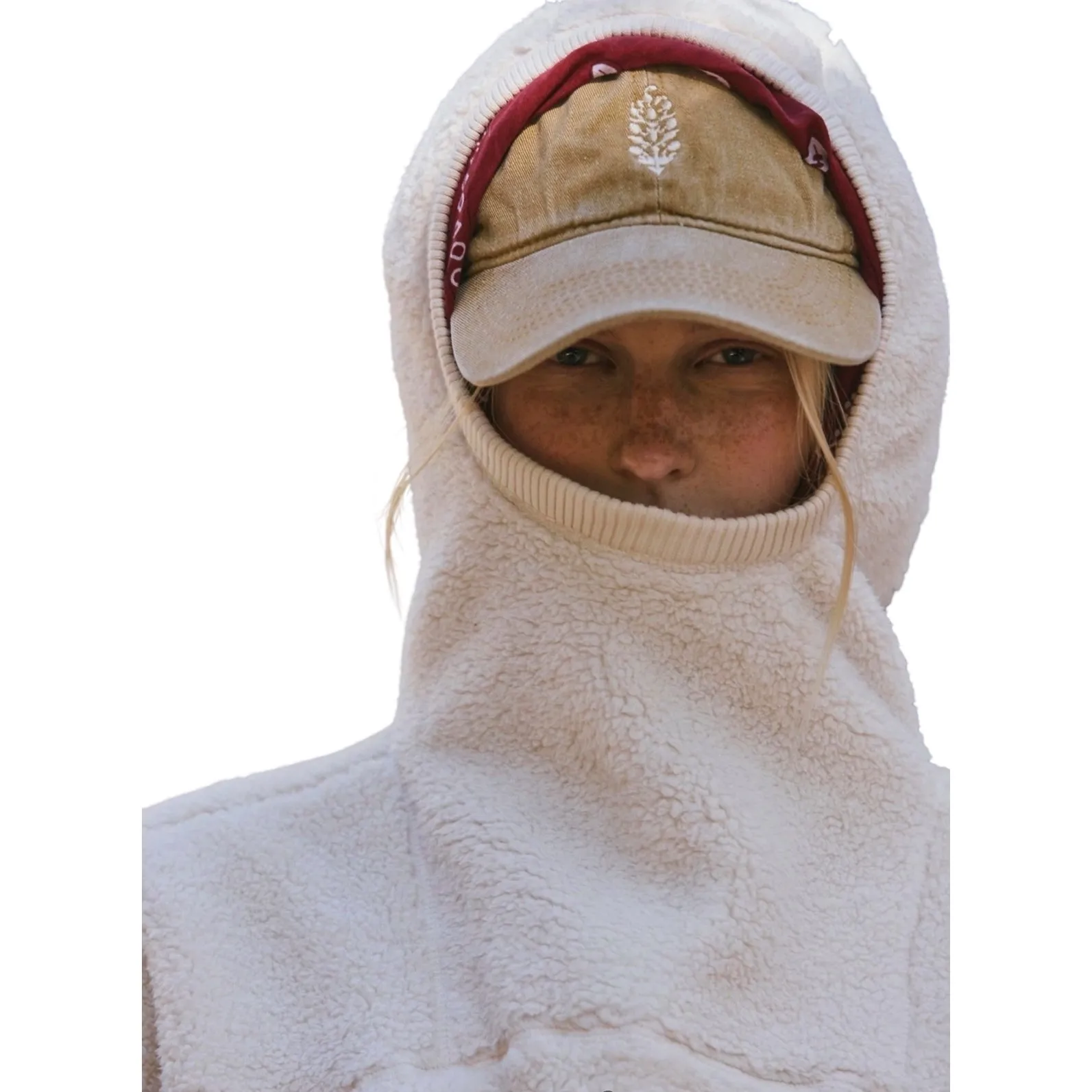 Free People NWT Scout It Out Sherpa Fleece Hoodie Cream Oversized Size S - Image 4