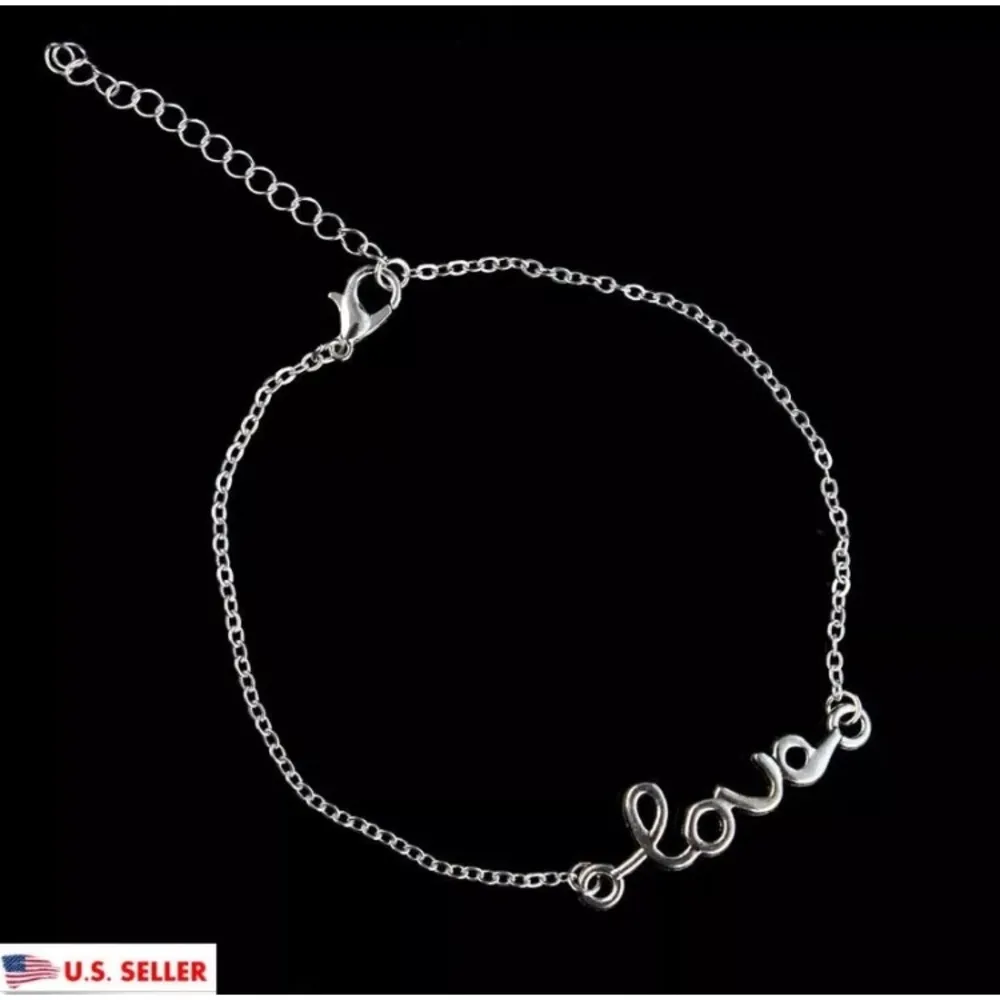 Silver Love Letter Anklet - Image 2