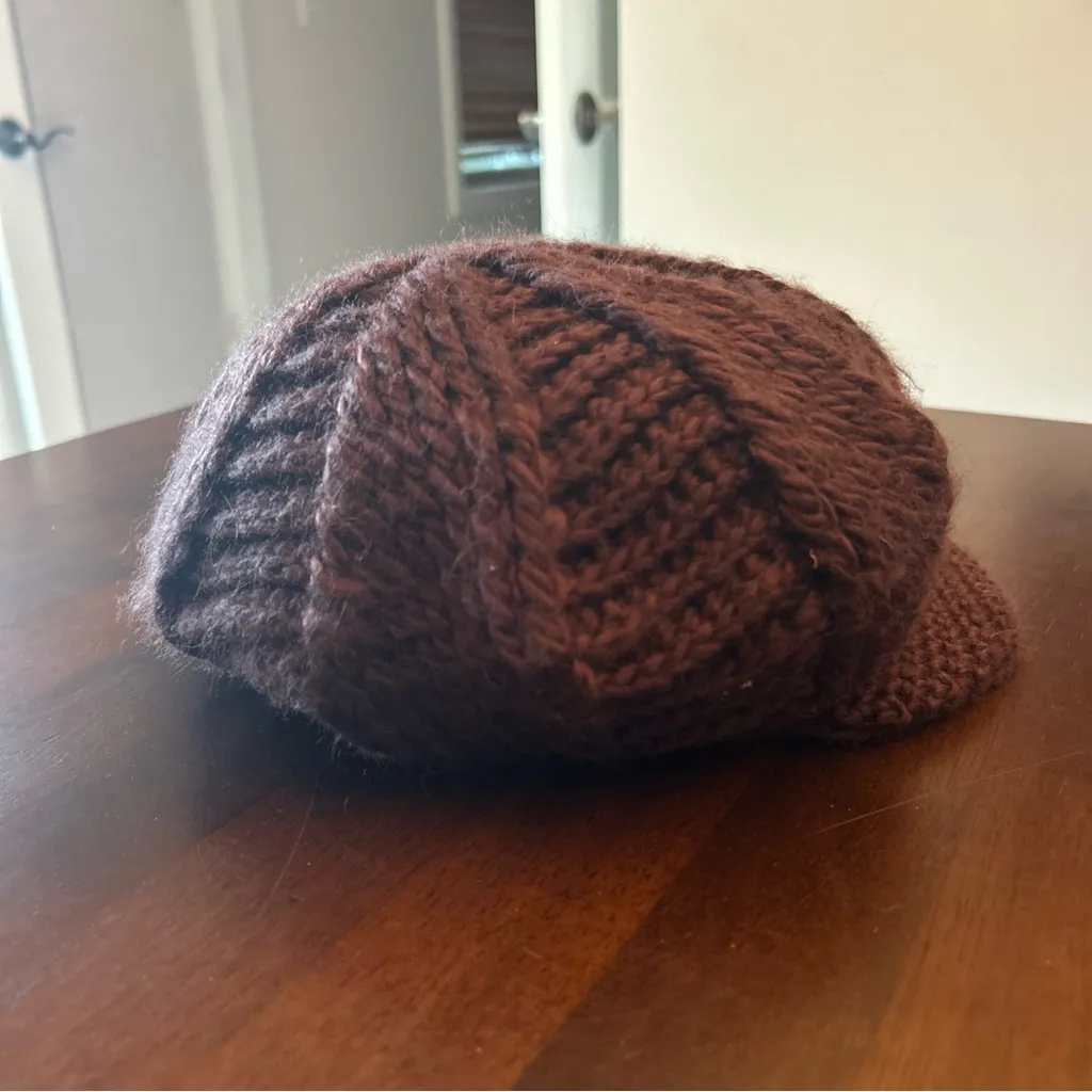 NWT Lucky Brand Newsboy Knitted Cap Brown Wool/poly  Blend One Size Unisex VTG - Image 4