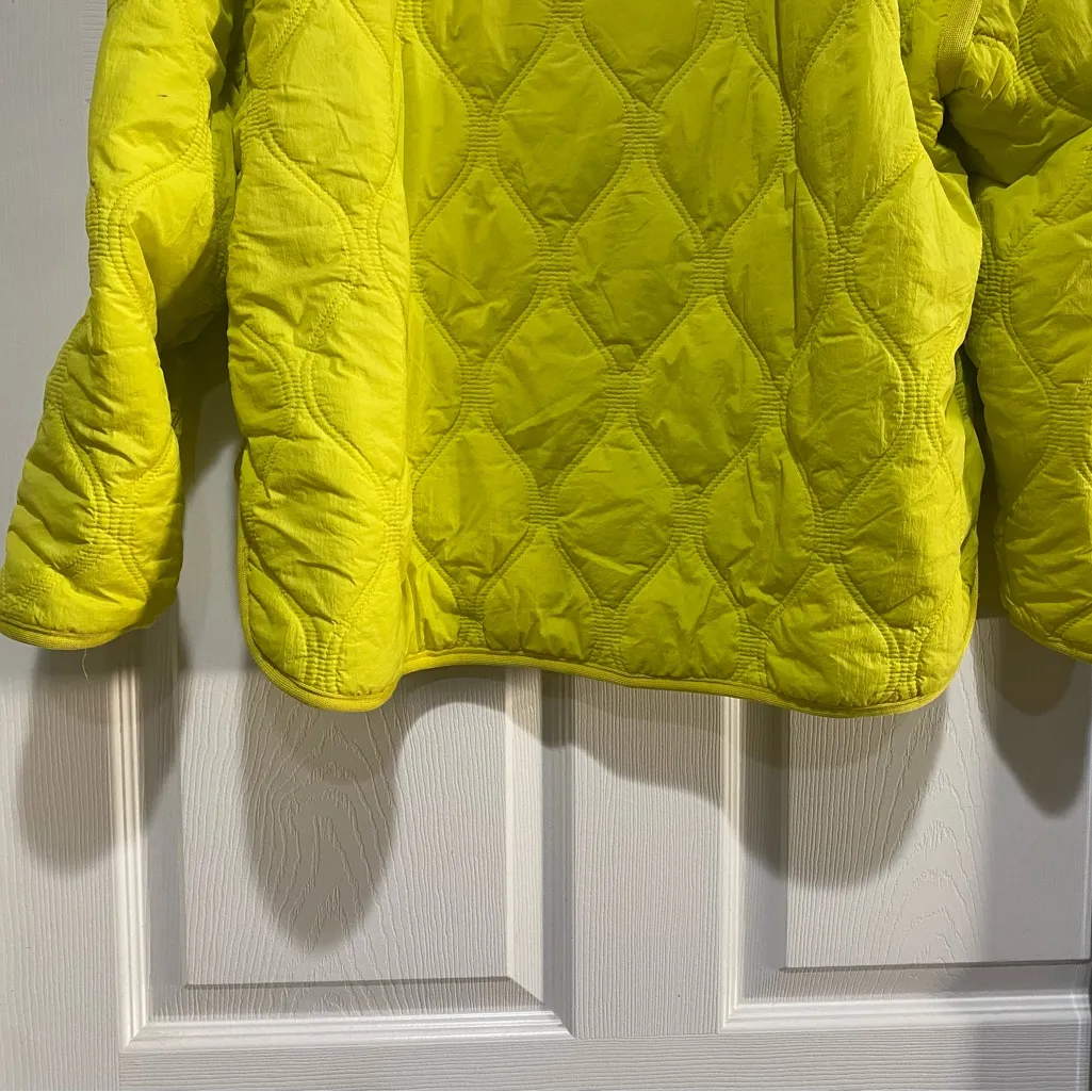 Blank NYC Front Hoodie Pockets High Collar Long Sleeves neon puffy coat Size S - Image 8