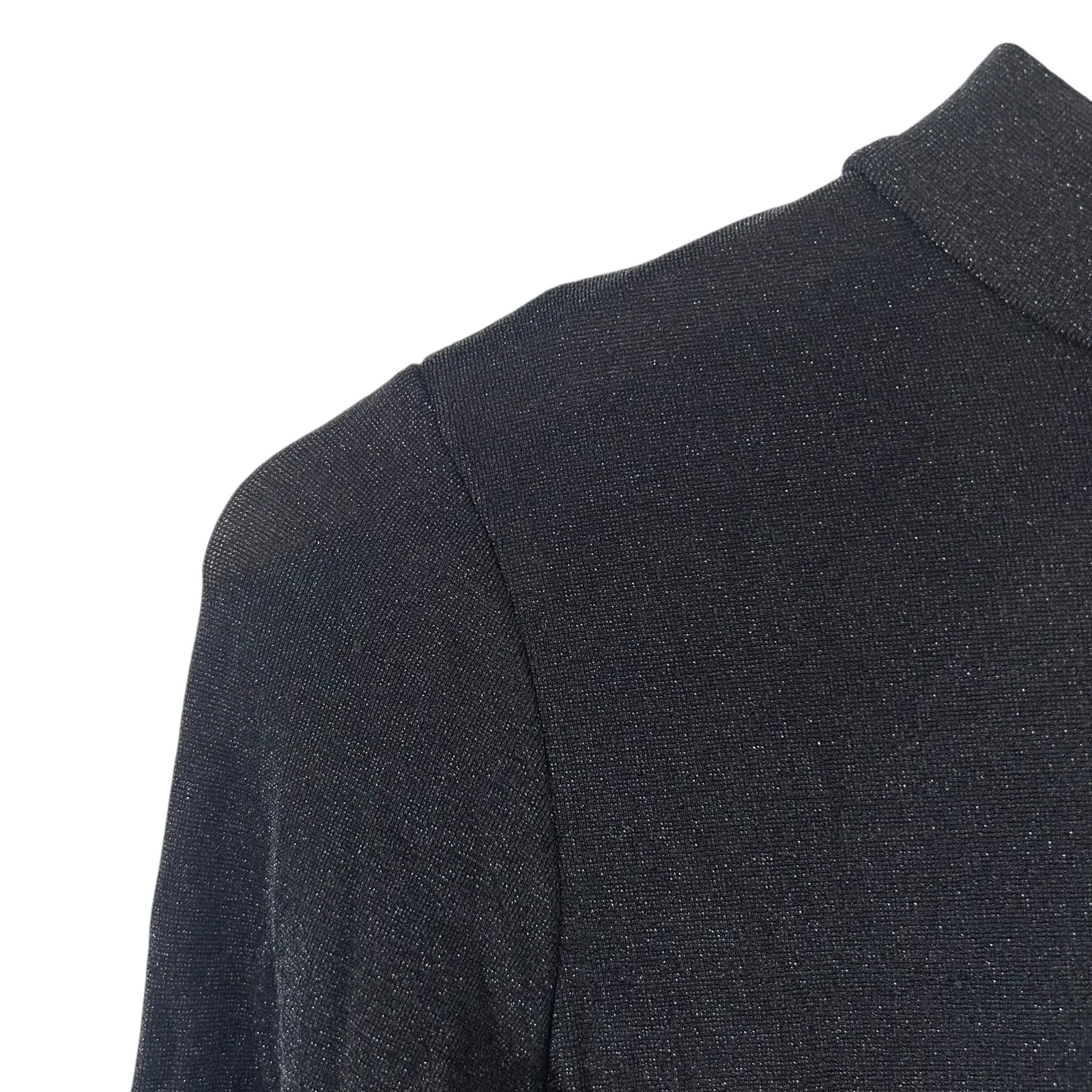 Superdown Black Sparkly Long Sleeve Flare Jumpsuit Sz M - Image 3